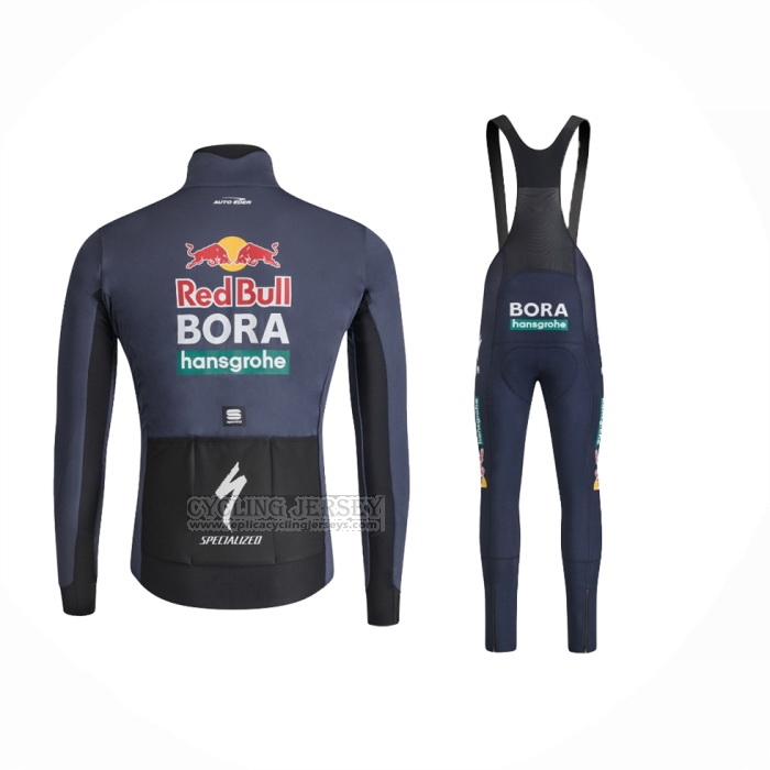 2024 Cycling Jersey Bora-Hansgrone Dark Blue Long Sleeve And Bib Short